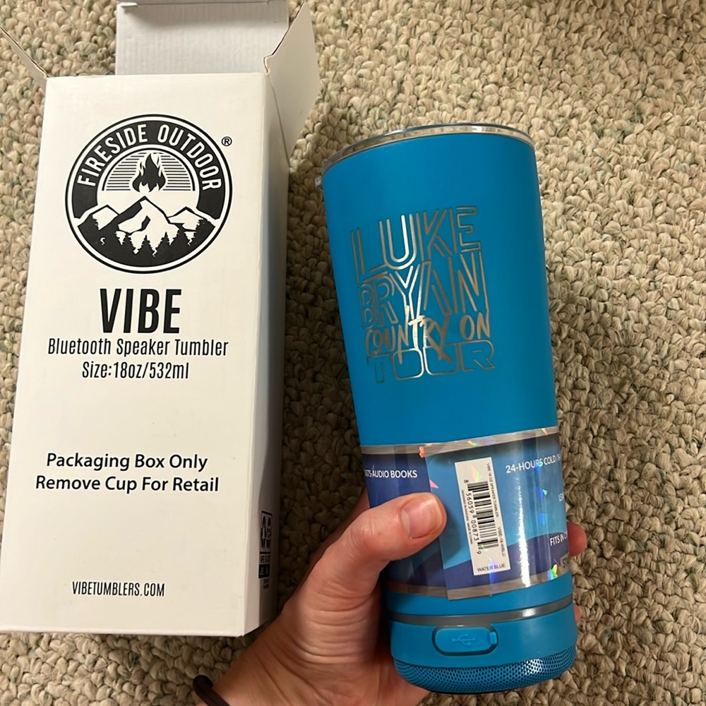 Luke Bryan Country On VIBE - 18oz Tumbler With Bluetooth Speaker
